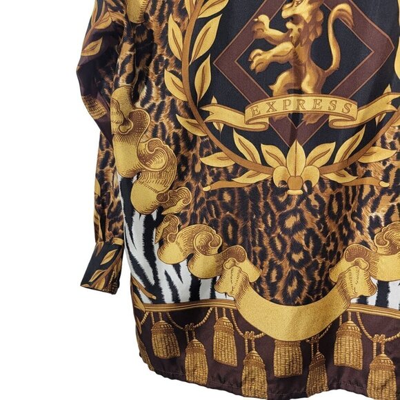 Vintage Compagnie Internationale Express Women's 100% Silk Baroque Top Size XS - Picture 15 of 16